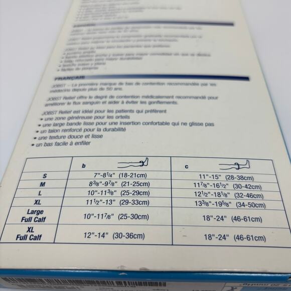 Jobst Relief Compression Socks Stockings 15-20 mmHg Sz L Knee High Beige Medical - Picture 9 of 9